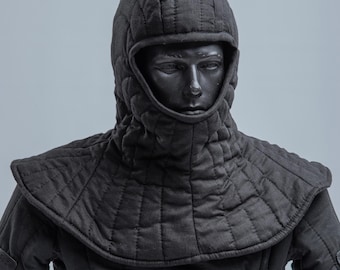 Padded Medieval Coif, LARP Helmet Liner, Head Protection
