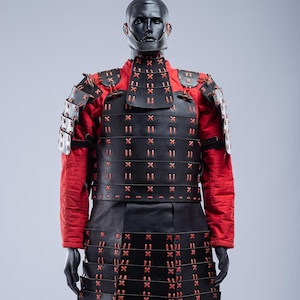 Cosplay Samurai leather warrior armor, Japanese armor full set, Samurai men costume, SCA, HEMA, LARP clothing