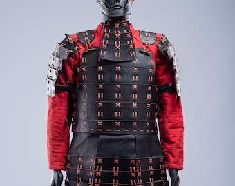 LARP向けレザーアーマー LARP用ブラックレザーアーマーブレストプレート、ハンドメイドスペイン