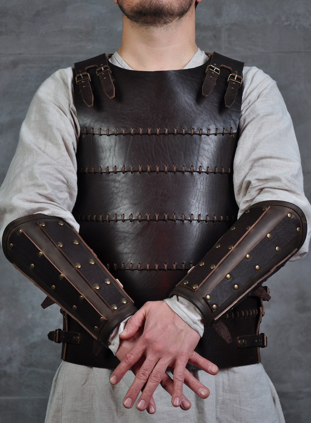 Metal Armour Enclosed Arm Protectors Perfect for Stage and Costume or LARP. 