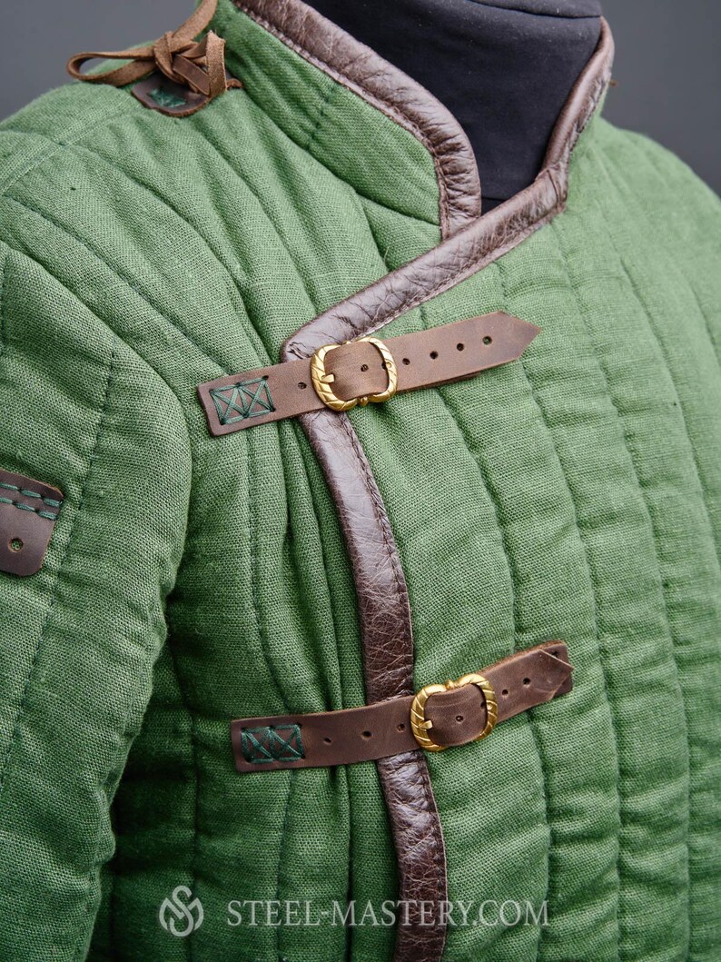 Sca Jacket SCA Long Green Gambeson Jacket, HEMA Gear, Armor Surcoat Gambeson ...