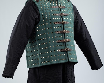 LARP Brigandine Armor, Medieval Costume Vest, SCA Cosplay Armour, Renaissance Chest Plate