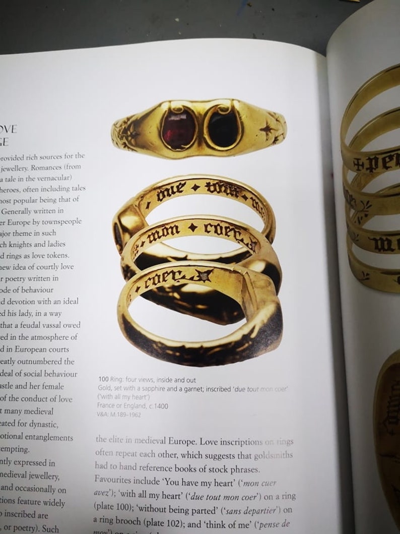 21 Rings Inscriptions Medieval Ring With Two Gems and Inscription