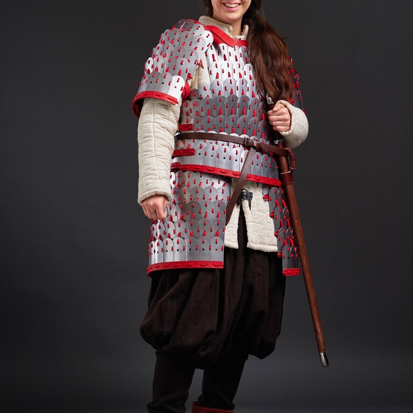 Khudesutu Khuyag,Steel lamellar armor, grand lamellar armor of the noble Mongol warrior,medieval plate armour Khudesutu Khuyag, Ukraine