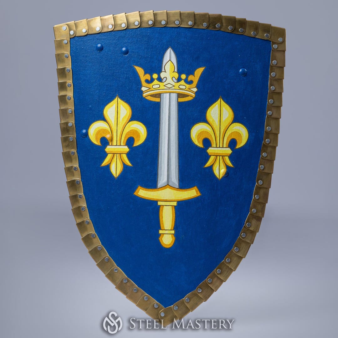 Handpainted Steel SCA Shield, Brass Trim, Reenactment LARP - Etsy