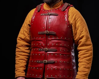 Custom Leather brigandine jacket, Leather coat of plates armor for LARP, SCA, Cosplay, Reenactment clothing mens, leather armor hand made