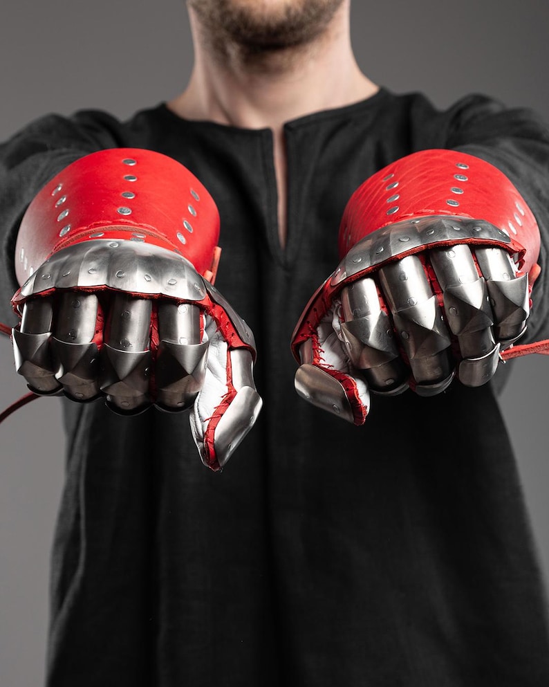 Metal gloves, Hand protection armor, Medieval Reenactment gloves