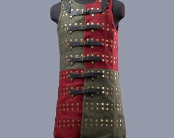 Medieval Brigandine Armor, SCA Renaissance Costume, Wool & Steel Chest Plate