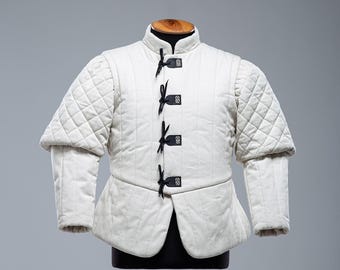 Renaissance Padded Doublet, Medieval Mens Costume, LARP Jacket