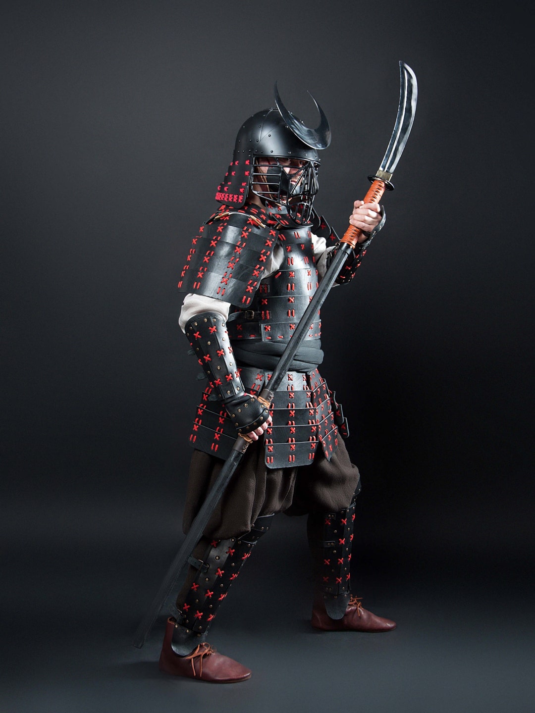 O Yoroi Japanese Samurai Leather Warrior Armor Domaru Armor Etsy Canada