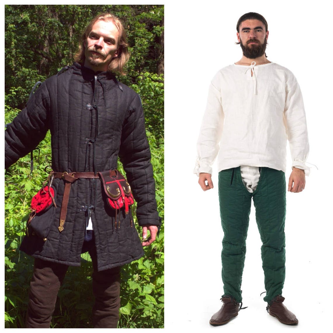 Medieval padded gambeson with chausses Knight gambeson set Etsy