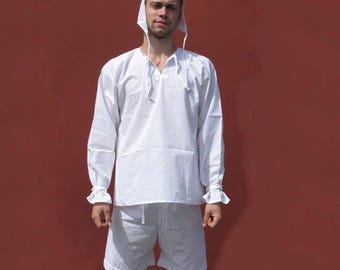 Set Medieval Underwear, Middle Ages Linen Underwear, Braies, Chemise, Coif for LARP events, Renessaince men clothing