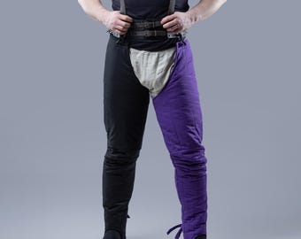Padded HEMA Chausses with Belt, Medieval Leg Armor, Training Pants