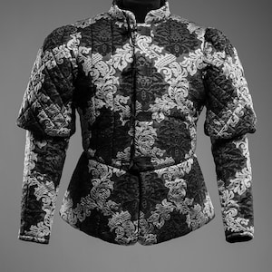 Jacquard doublet, Mens renaissance jacket, Mens clothing, Quilted jacket doublet, LARP clothing, Medieval clothing