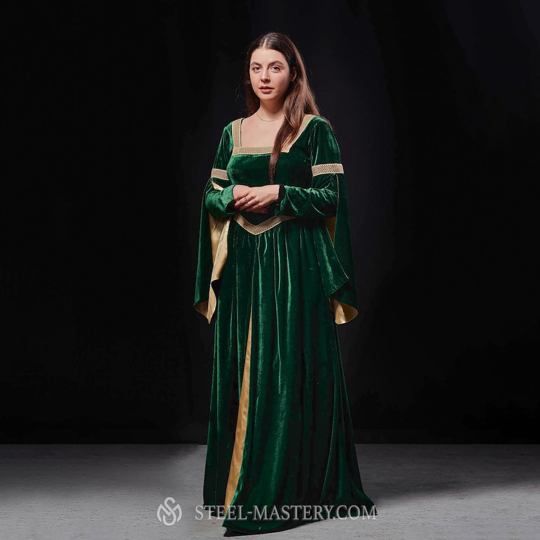 Lordly Robe Renaissance Dress, Royal Long Dress, Womans Velvet Dress, Renaissance ...