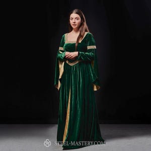 Renaissance dress, Royal long dress, Womans Velvet Dress, Renaissance fair clothing, Velvet historical dress, Princess Dress