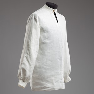 Men’s White Lace-Up Renaissance Shirt – Linen Fabric Short Sleeve Casual Pirate Peasant Top