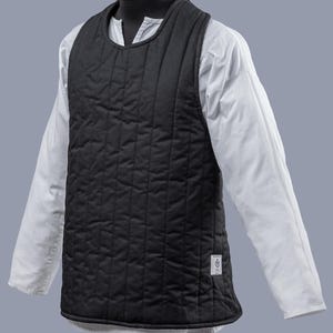 HEMA padded armor, Chest protection, Body fencing vest, Black Medieval vest, Cotton light armor, Medieval gift