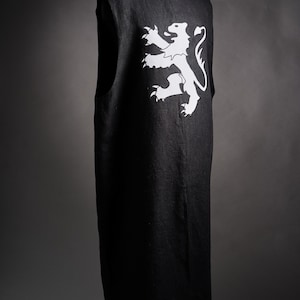 Historically accurate Medieval clothing, Black Tabard Vest, Medieval Linen Tabard, LARP clothes, Medieval Cosplay costume, Vest medieval
