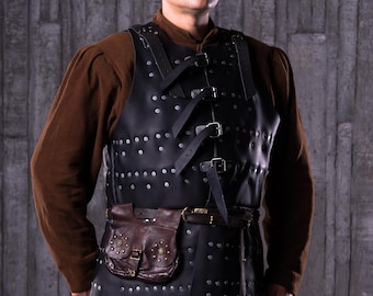 Leather Brigandine Armor, Steel Plated Renaissance LARP Cosplay