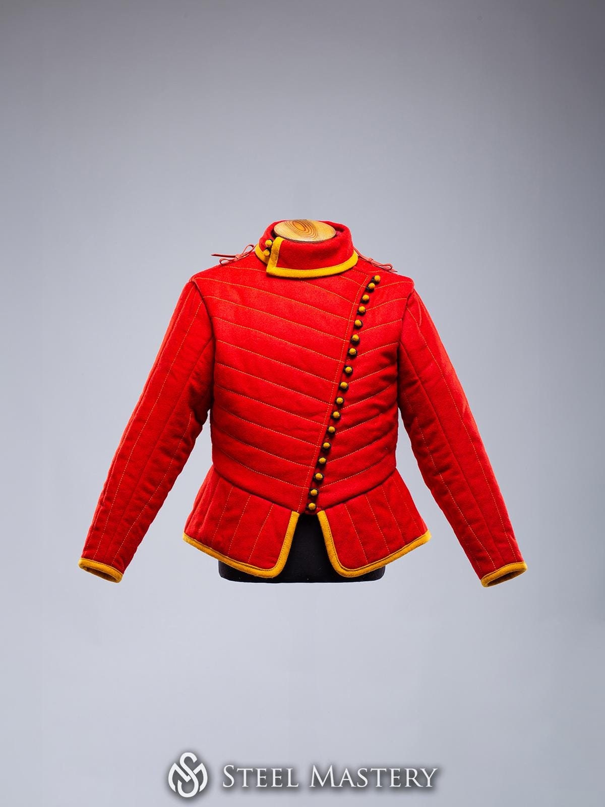 Red gambeson Padded Arming Jacket, Training Clothing, HEMA jacket Cosplay, Mens clothing Medieval by Steel Mastery