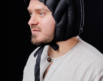 Casquette médiévale, Casquette rembourrée GN, Doublure rembourrée en coton, Protection de la tête, Chapeau médiéval, Chapeau cosplay Renaissance, SCA