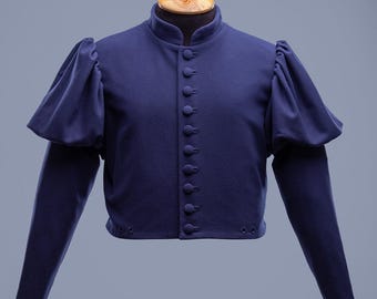 Ren fair Jacke, Mittelalterliche Wolldoublette mit Ärmeln, 16th century Mantel, Mittelalterliche Kleidung, Renaissance Wollgewand, Einfache Doublette Männer