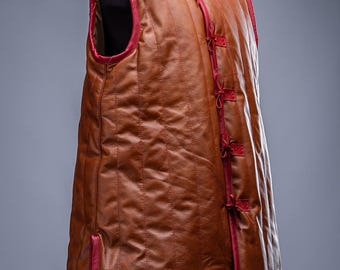 Short Padded Vest, Soft Armour Gambeson for fencing, Leather Vest, Martial Art