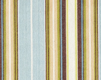 84" Rod Pocket Curtain Panels, Belmont Seaglass Blue Stripe, Unlined