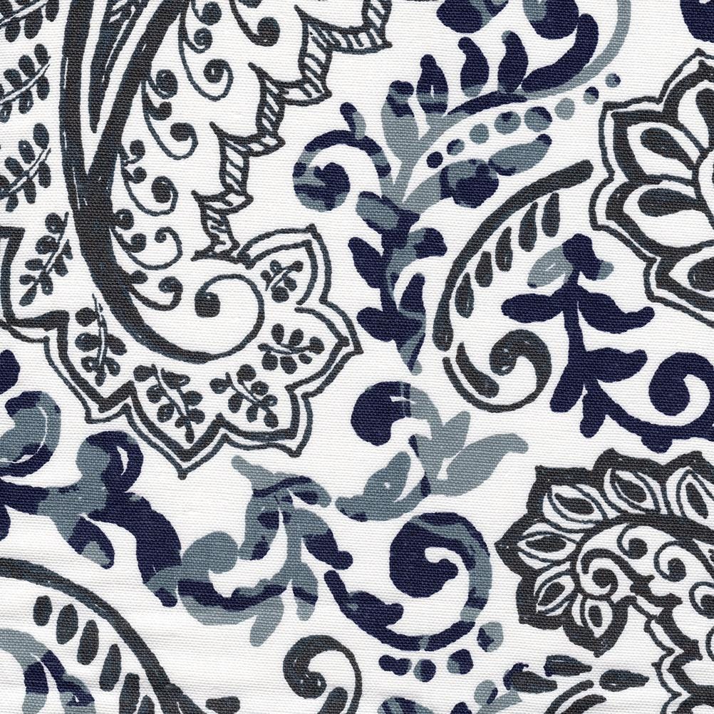 18" Tailored Cal King Bedskirt in Shannon Vintage Indigo Floral Paisley