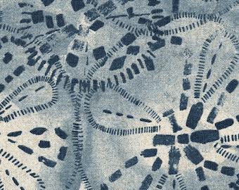 Euro Sham, Tailored, Sand Dollar Indigo Blue Print