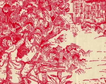 Euro Sham, Tailored, Cherry Red Toile