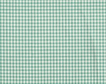 Reversible Full Duvet Cover in French Country Pool Green Gingham Check and Ticking Stripe