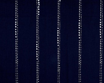 18" Tailored Cal King Bedskirt in Carlo Vintage Indigo Stripe