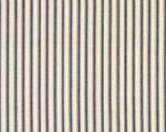 18" Gathered Crib Skirt in French Country Indigo Blue Ticking