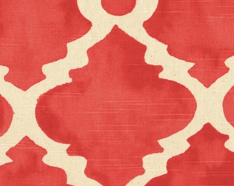 Tailored Valance, Madrid Salmon Spanish Tile, Lined