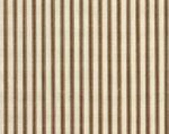 18&quot; Tailored Queen Bedskirt in Suede Brown Ticking Stripe