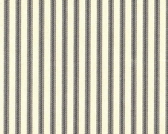 84" Tab Top Curtain Panels, French Country Brindle Gray Ticking Stripe, Lined