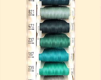 Hilo Gutermann GREENS de 100 m (110 yardas) para coser todo tipo de cosas - 100 % poliéster - varios colores