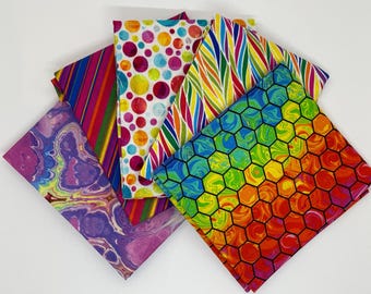 Lote de cuartos de tela de algodón brillante: Telas para manualidades y acolchado