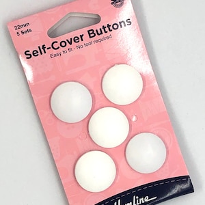 Easy Self-Cover Loose/Packs White Plastic Buttons (tops and bottoms)