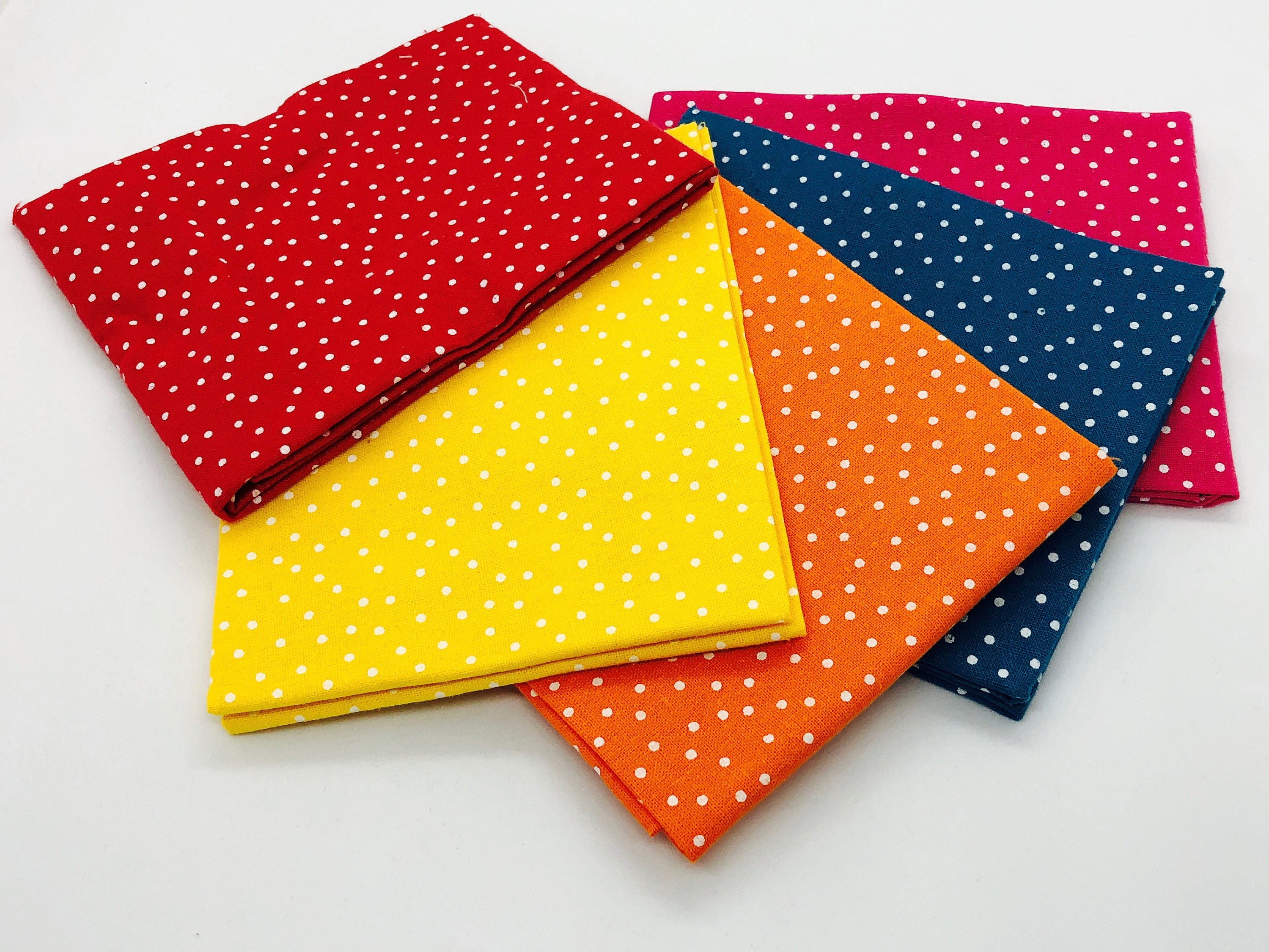The Craft Cotton Co 100 Cotton Fabric Bright Spots Fat Etsy