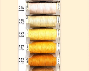 Hilo Gutermann AMARILLOS 100 m (110 yardas) para coser todo tipo de cosas - 100% poliéster - varios colores