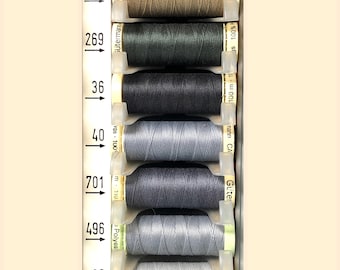 Hilo Gutermann GRIS/VERDE 100 m (110 yardas) Sew All Thread - 100% poliéster - varios colores