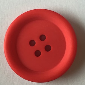 Red Button - 4 hole - 2.5cm diameter - plastic