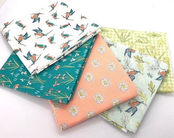 Debbie Shore Fabric Lengths 100% Algodón Telas Lily Pad - Artesanía, Patchwork, Costura, Appliqué, Acolchado