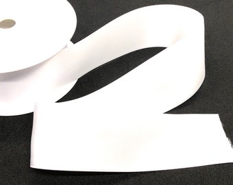 Cinta blanca de satén de doble cara, recorte 40mm