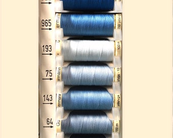 Hilo Gutermann BLUES de 100 m (110 yardas) para coser todo tipo de prendas - 100 % poliéster - varios colores