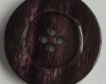 Botón de brillo púrpura - 4 agujeros - 4.5cm de diámetro - 1cm borde - plástico