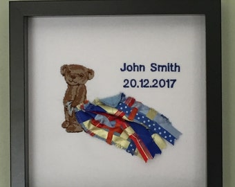 Oso de peluche personalizado y manta 3D Box Frame - Boy Blue